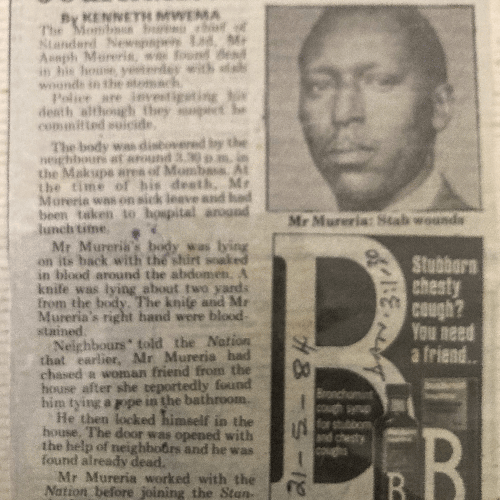 Asaph_Mureria_Death_Newpaper_Report